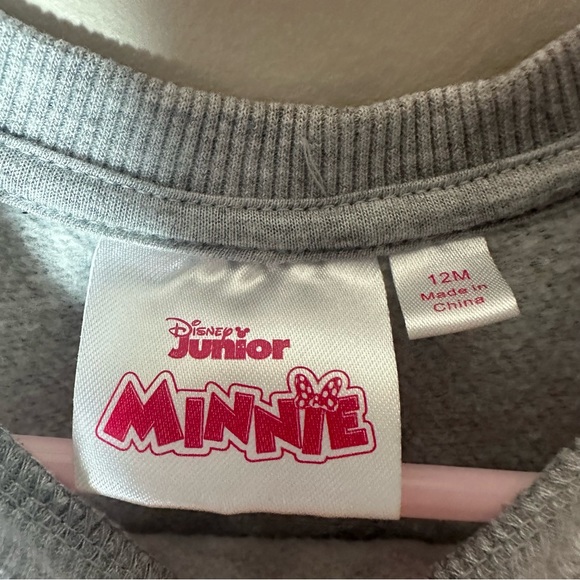 Disney Junior Minnie Mouse Gray Long Sleeved Sweater Dress Girls Size 12 Months - Picture 3 of 6